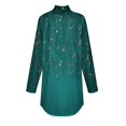 thumbnail image 4 of Ydkzymd Long Sleeve Christmas Shirts for Women Cyan Turtleneck T Shirts for Women Long Sleeve L Petite Flower Athletic Shirts Floral Casual Tie Dye Blouses, 4 of 5