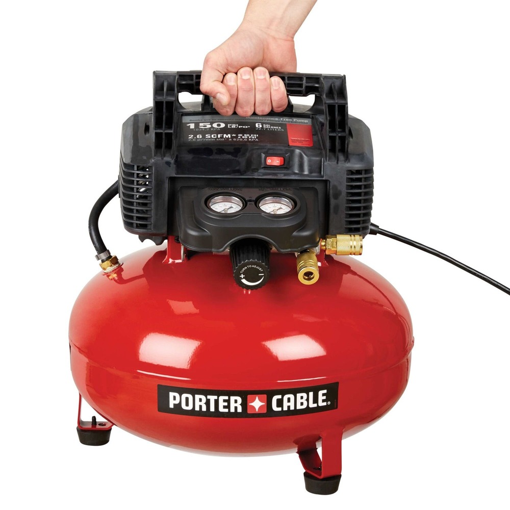 Porter-Cable C2002-ECOM 0.8 HP Gallon Oil-Free Pancake Air Compressor 