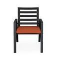thumbnail image 6 of LeisureMod Chelsea Modern Patio Dining Armchair in Black Aluminum with Removable Cushions for Patio and Backyard Garden Set 2, Orange, 6 of 16