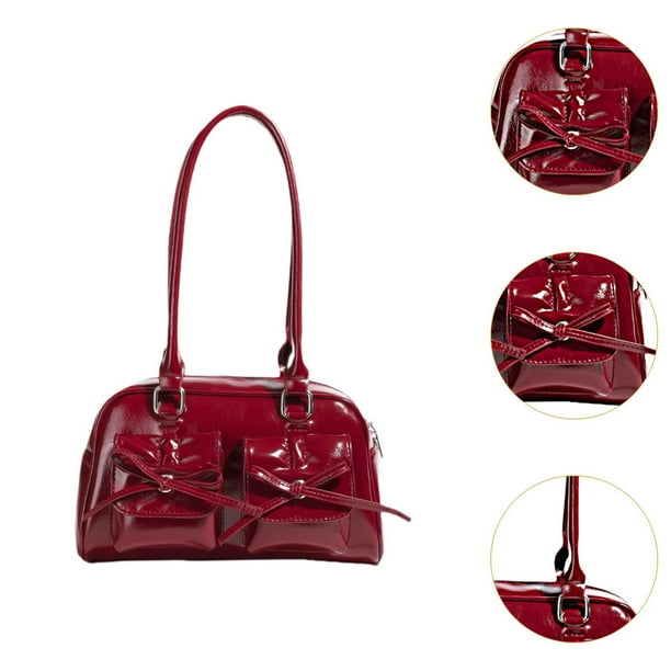 Bolso de hombro de piel sintetica para mujer bolso de mano carteras de mujer para el trabajo vacaciones oficina Rojo Walmart en linea