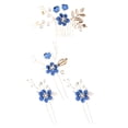 thumbnail image 4 of Fvsianol Wedding Hairpins Rhinestone Hair Clips Bridal Hair Jewelry Set 4Pcs/Set Hairpins Hair Sticker Side Comb Wedding Hair Clips Hair Jewelry for Bride Headwear, 4 of 9