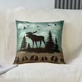 thumbnail image 3 of Moose Throw Pillow Covers 16x16 Inch Rustic Pillow Covers,Woodland Animals Cushion Covers Retro Brown Wildlife Reindeer Elk Deer Paw Print Farmhouse Decor, 3 of 7