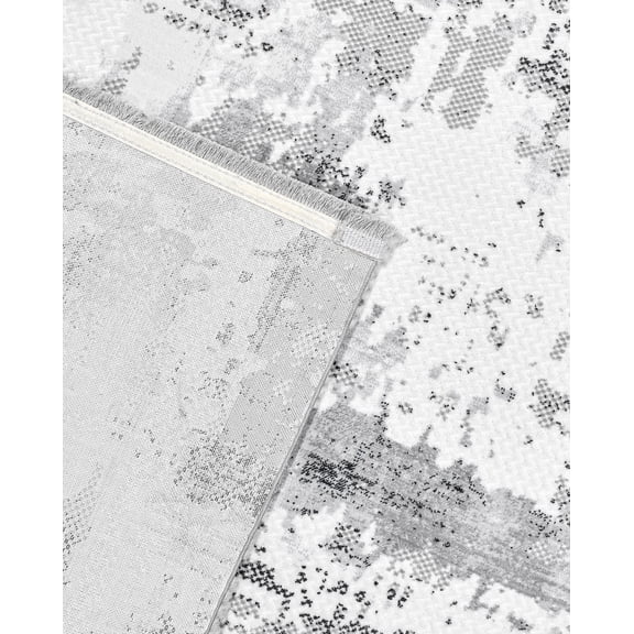 Maya Grey Abstract Polyester Area Rugs for Living Room Jacquard Textured Modern Rugs Soft Geometric Rug for Bedroom Mid Century Washable Rug Non-Slip Bohemian Perfect for Dining Room Office