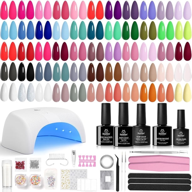 Kit de esmaltes de uñas en gel Beetles Color Enchantment con luz UV