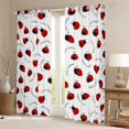thumbnail image 2 of Manfei Ladybird Ladybug Curtains Pack of 2 (42x84 Each),Kawaii Animal Curtains Blackout,Black Red Bedroom Curtains,Lightweight Cute Bedroom Decoration, 2 of 6