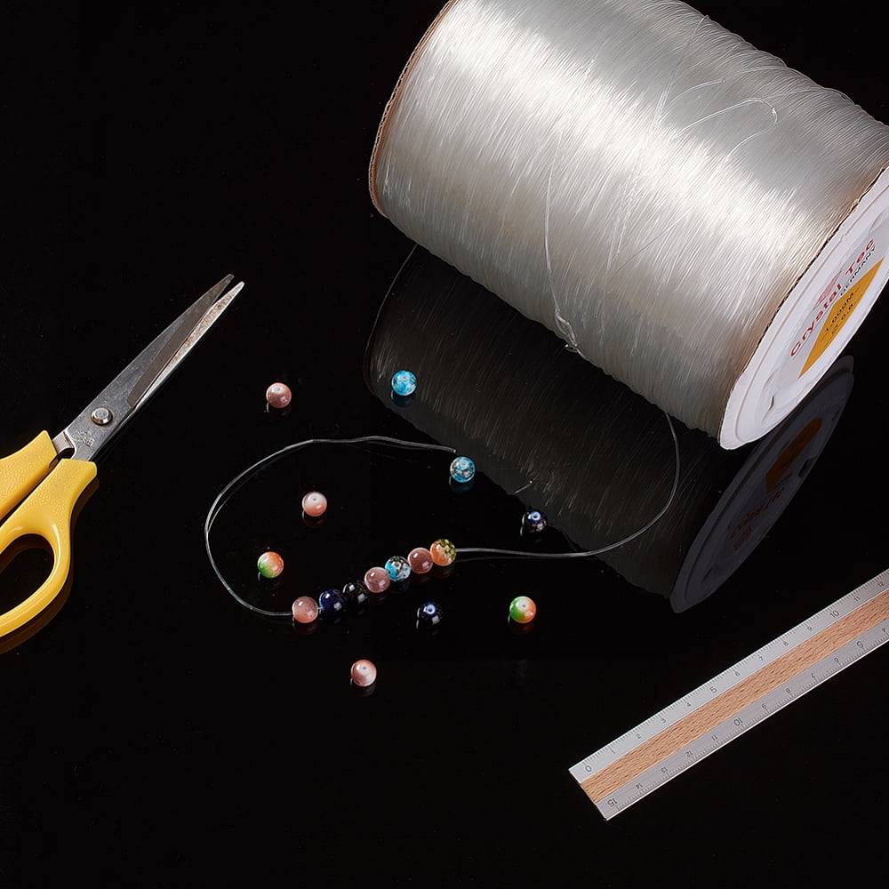 1Roll Germany Elastic Crystal Thread Stretch Bracelet String DIY Jewelry Beading Stretch Cord Findings Clear 0.8mm about 1093.61 yards(1000m)/roll