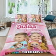 thumbnail image 2 of Amor Diana Conjunto de sábanas temático, trío de piezas, cómodo y amigable con la piel, diseño único, regalo de decoración para el hogar para familiares, amigos y fans, 90 cm * 190 cm, 2 of 6
