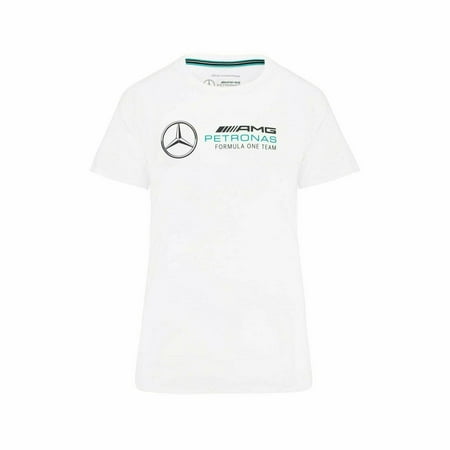 Mercedes Benz AMG Petronas F1 Women's Large Logo T-Shirt -Black/White
