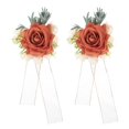 thumbnail image 1 of Uxcell 2 Pcs Corsage de Muñeca de Flores Naranja Oscuro, Pulseras de Flores Artificiales para Boda Novia Novio Ceremonia Aniversario Baile Fiesta, 1 of 6