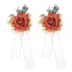 thumbnail image 1 of Uxcell 2 Pcs Corsage de Muñeca de Flores Naranja Oscuro, Pulseras de Flores Artificiales para Boda Novia Novio Ceremonia Aniversario Baile Fiesta, 1 of 6