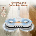 thumbnail image 4 of Cordless Electric Mop, AlfaBot Floor Cleaner with LED Headlight & Water Sprayer, Up to 60 mins Working Time, Dual-Motor Powerful Spin Mop with 13.6oz Water Tank for Multi-Surface, Self-Propelled, 4 of 9
