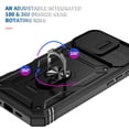 thumbnail image 4 of Design for iPhone 16 Pro Max Phone Case with Camera Lens Sliding Cover Ring Holder Kickstand - Shockproof Heavy Duty Rugged Military Grade Bumper Protective Case for Women Men, Black, 4 of 9