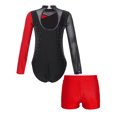thumbnail image 5 of Aislor Leotard for Girls Gymnastics Activewear Dance Bodysuit 2-Piece Tumbling Outfit with Shorts Size 4-14 Red 14, 5 of 7