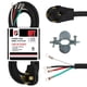 thumbnail image 1 of Cable de secado EP de 4 puntas 10/4 SRDT, 30 amperios, 6 pies, NEMA 14-30, negro, 1 of 7