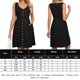 thumbnail image 2 of Vestido Vestido sin mangas con bolsillo con botones, cuello redondo, cintura con abertura, traje de vacaciones (negro M) Ygjytge Negro T M para Mujer, 2 of 6