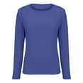 thumbnail image 4 of ZJXFGS Long Sleeve Thermal Shirt for Women Long Sleeve Shirt for Women Lightweghit Fleece Tops 2025 Crew Neck Basic T Shirts Blue M, 4 of 7