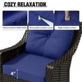 thumbnail image 5 of COOS BAY Stone Harbor 3-Piece Brown Wicker Patio Furniture Set Outdoor Conversation Set with Blue Olefin Cushions, Rocking Chairs, Side Table, 5 of 10