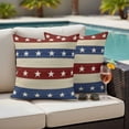 thumbnail image 5 of Independence Day Pillow Covers 2 Pack Stars and Stripe Red Blue USA Flag Pillowcase Waterproof Outdoor Throw Pillow Cover for Patio Garden Square Cushion 26”x26”, 5 of 9