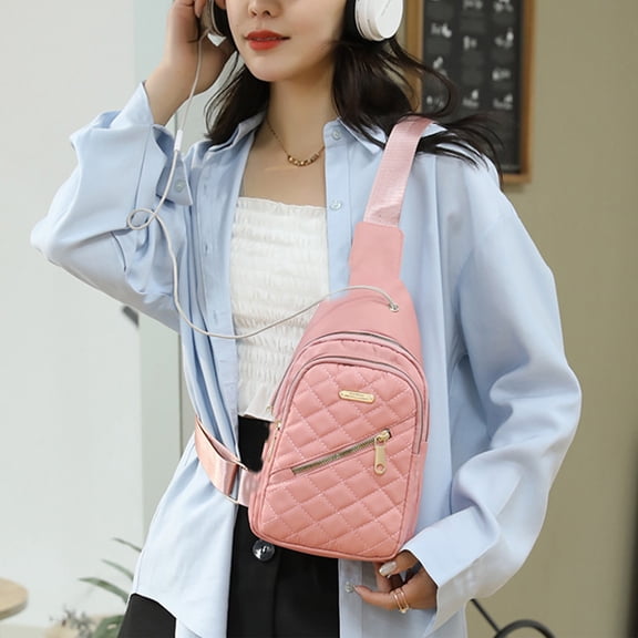 Honeeladyy Crossbody Sling Shoulder Backpack Men Women - Lightweight Large Capacity Oxford Fabric Waterproofing Sling Bag - Convenient Crossbody Front Pack