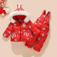 thumbnail image 2 of Atogsazn Baby Boys Girls Winter Snowsuit Toddler Zip Up Long Sleeve Hooded Jackets and Snow Pants Clothes 08-Red 1-2 Years, 2 of 4
