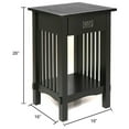 thumbnail image 6 of Legacy Decor Mission Style Telephone Night Stand End Table in Antique Black Finish With Drawer, 6 of 6