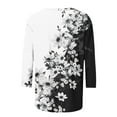 thumbnail image 4 of Uooqdmx Oversized Tshirts for Women 3/4 Length Sleeve Womens Tops Spring/summer Round Neck Flower Print Loose Casual 3/4 Sleeve T Shirt Womens Fall Tops White XL, 4 of 5