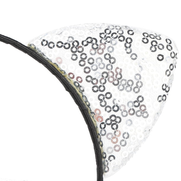 2 diademas de orejas de gato en blanco y negro de felpa suave y bonita para lavar la cara de gatito, orejas interiores rosadas, accesorios para máscara, cuidado de la piel, spa