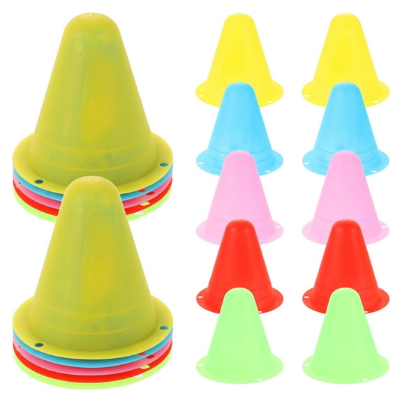 SWETRACE Mini Cones for Sports 20Pcs PE Skating Training Cones for Roller Skates Enthusiasts 11.8X11.8X2.9In