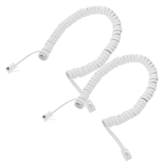 Beaupretty 2Pcs White Phone Cord for Landline Telephone Coiled Cord with Stable Signal