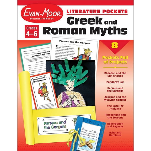 Evan-Moor Literature Pockets: Greek & Roman Myths, Grade 4 - 6 Teacher Resource