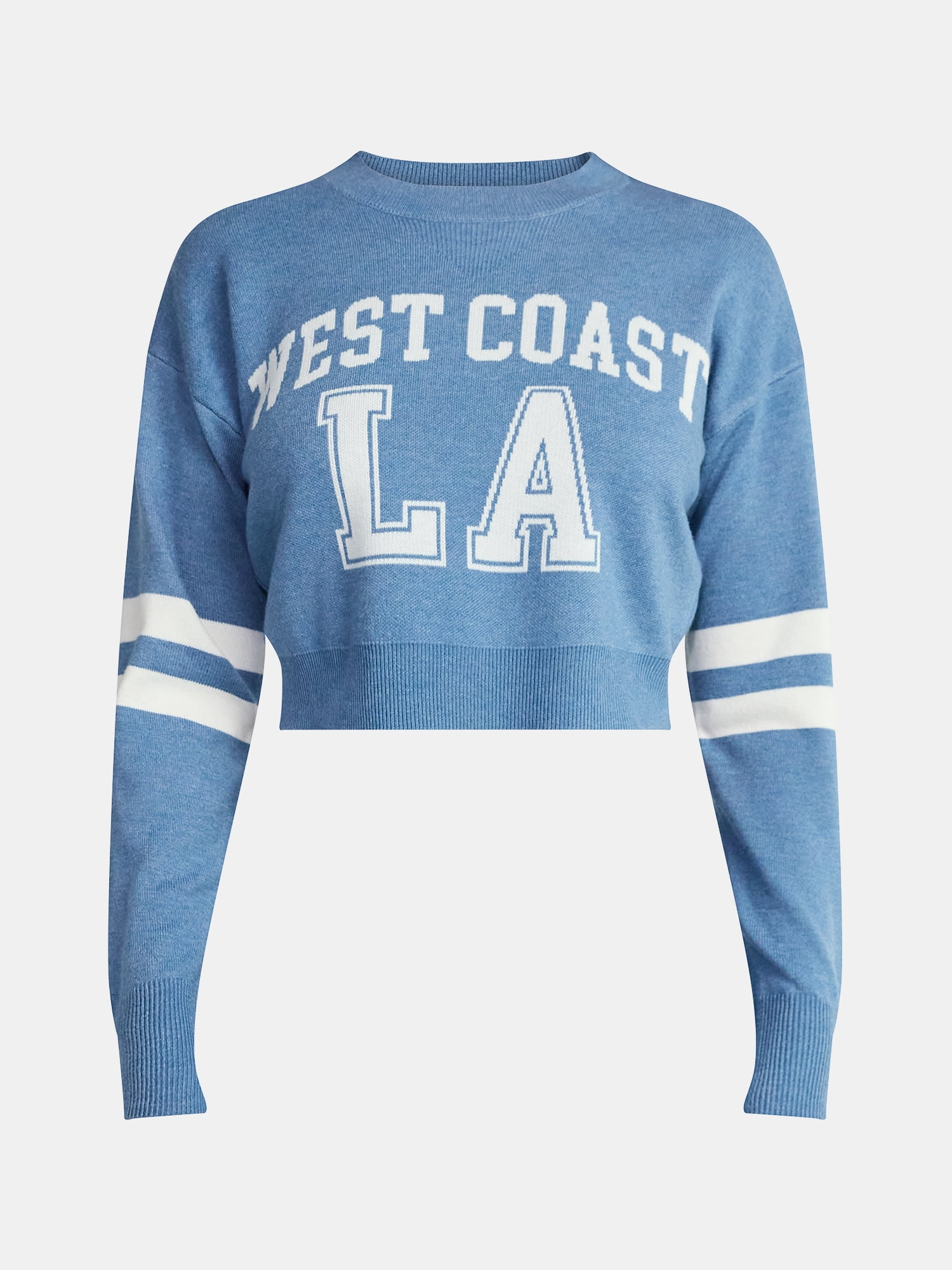 No Boundaries Varsity Crewneck Pullover, Women's