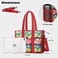 thumbnail image 5 of Teacher Tote Bag,Pioneer Flower Floral Print Pattern Teacher Utility Tote Bag,Large Work Tote Bags for Women with Multiple Pockets,Top Zipper Closure,13.8x10.6x6.7 Inch, 5 of 5