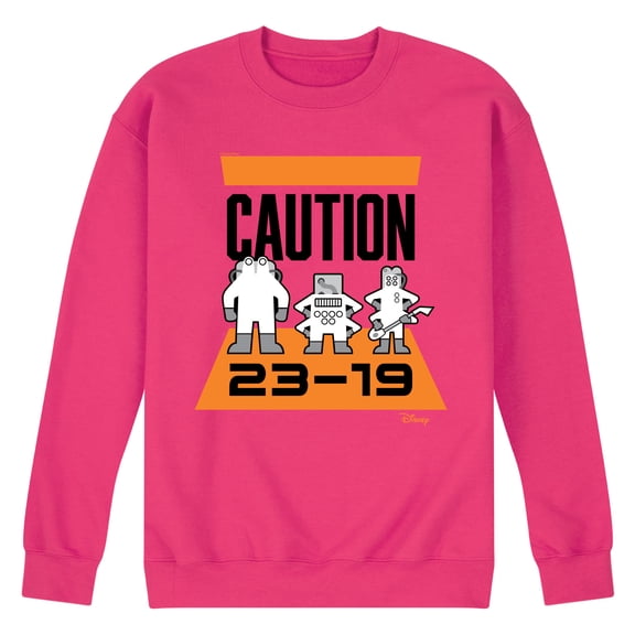 Monsters Inc. - Caution 2319 - Men's Crew Neck Fleece Pullover