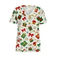 thumbnail image 6 of Jsaierl Christmas Scrub Tops for Women Short Sleeve Christmas Pattern Nurse Uniform Working V Neck Shirt Dressy Casual Tees Blouse Top for Women Fashion 2024, 6 of 6