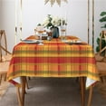 thumbnail image 6 of Fall Thanksgiving Tablecloth, Buffalo Plaid Tablecloth, Checkered Waterproof Spill-Proof Tablecloth for Dinner Kitchen Party Festive Decor, Yellow Orange Pumpkin Colorway, Rectangle 60 x 84 Inches, 6 of 6