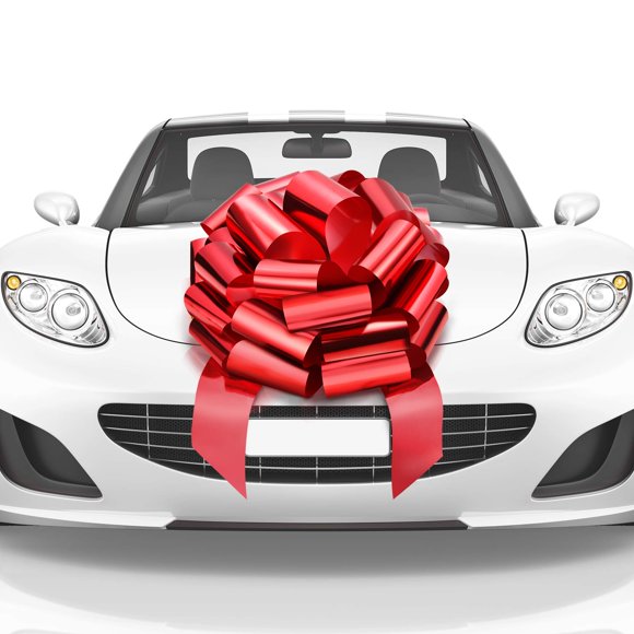 Lazo de regalo Mifflin-USA, rojo metálico, 45 cm, impermeable para coche