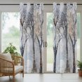 thumbnail image 3 of Outdoor Curtains for Patio Waterproof, Boho Grey Tree Windproof Pravicy Outside Porch Blackout Curtain, Vintage Watercolor Trunk Branch Sun Blocking Grommets Curtains for Cabana 2 Panels 54"x108", 3 of 9