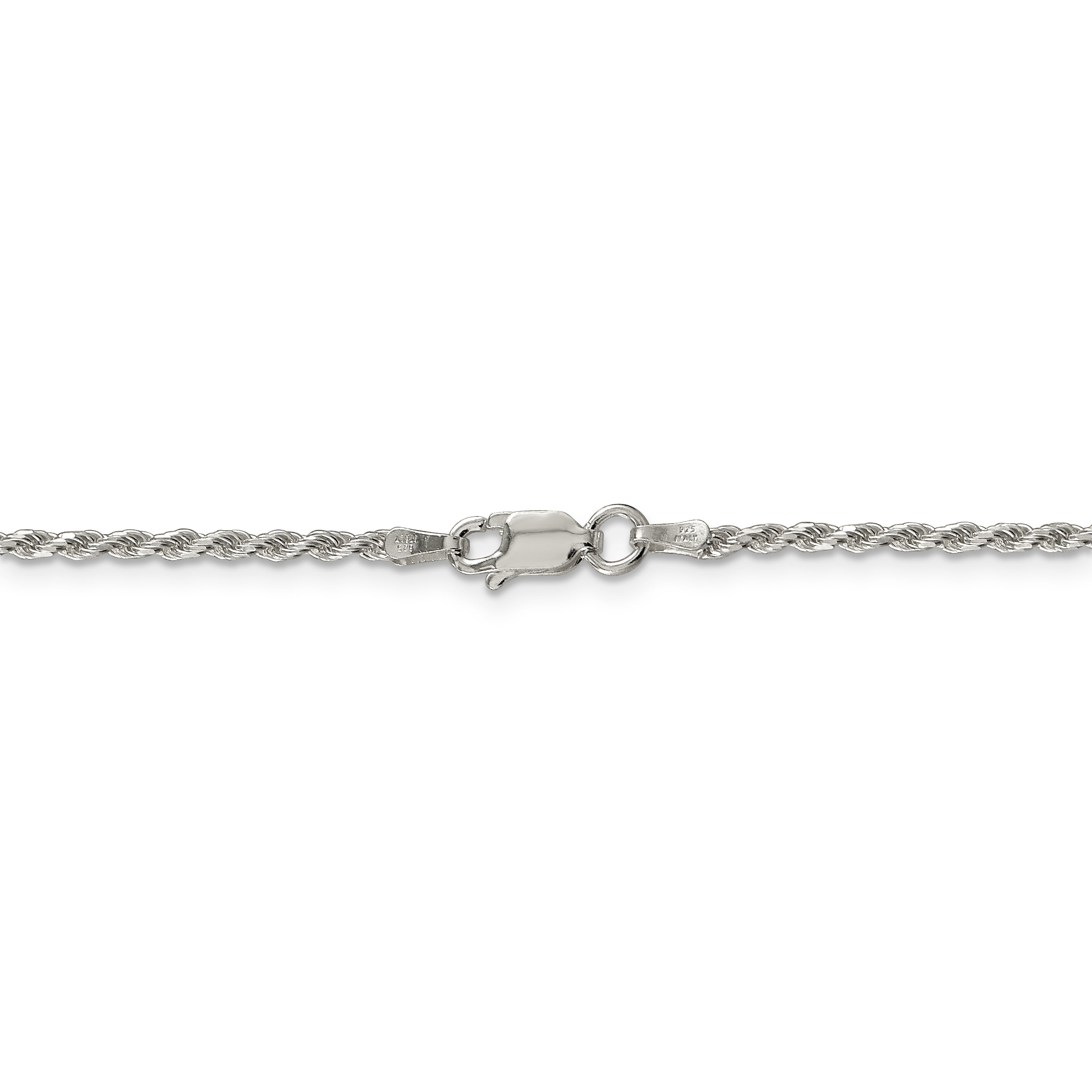 Sterling Silver 1.85mm Diamondcut Rope Chain (Weight 9.04 Grams