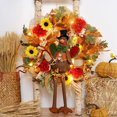 thumbnail image 1 of Fall Wreath 17 Inches Front Door Wreath  Autumn Wreath with Maple Leaf Berry  Pumpkins Wreath with String Light Festival Home Decor, 1 of 9