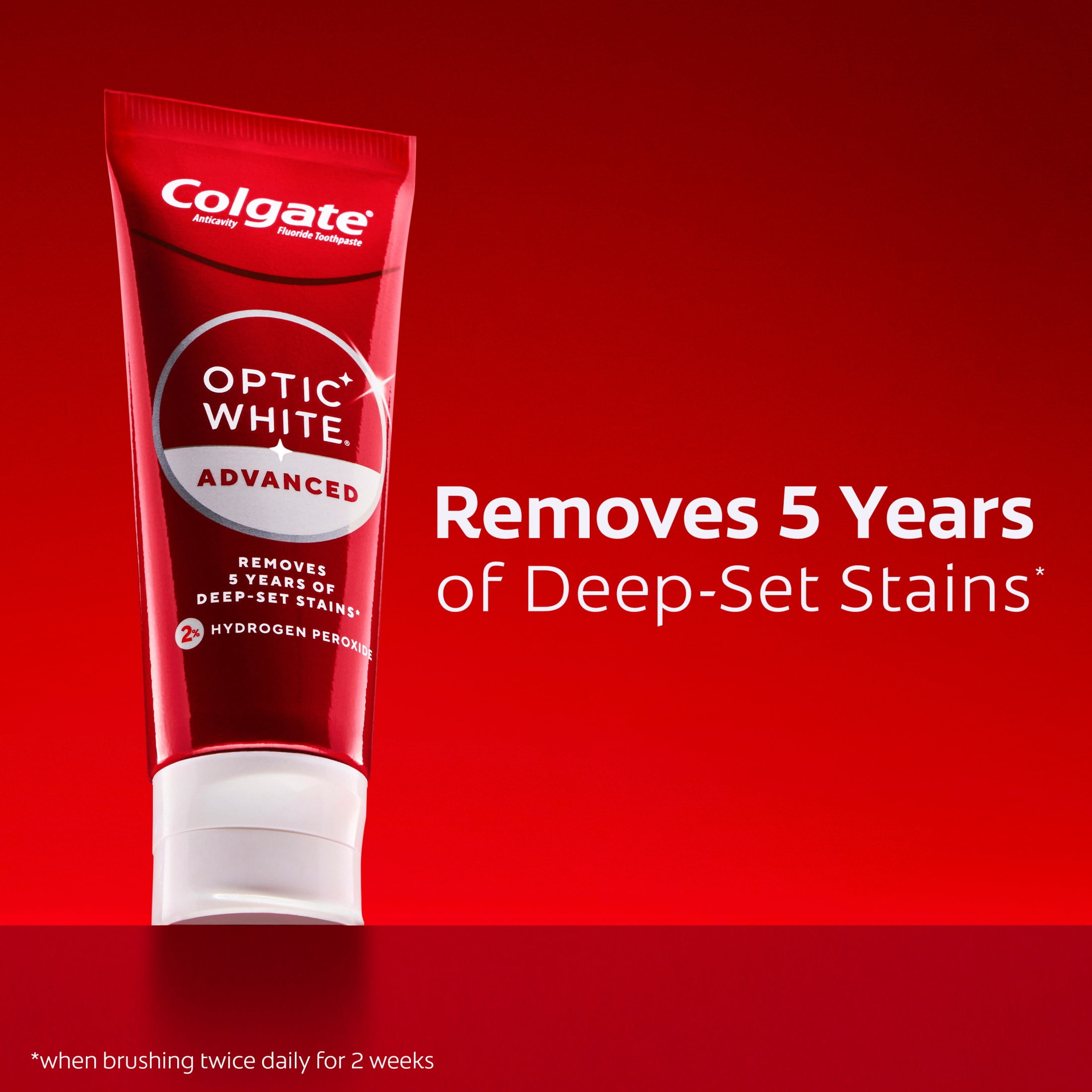 Colgate Optic White Advanced Sparkling White Toothpaste with 2% Hydrogen Peroxide, Mint, 3.2 OZ