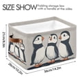 thumbnail image 4 of Yayeee Canvas Storage Basket with Handles for Shelves Fabric Bins Closet Organizer, Cute Puffin, 4 of 8