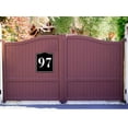 thumbnail image 2 of 97 Bay Garage Door Plate Field Lane Gate Number BLACK Aluminum Composite Sign, 8.5"x10", 2 of 5