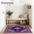 thumbnail image 3 of ODIKA 2'x3' Machine Washable Non-Slip Area Rug, Boho Breeze Paisley with Ornate Coral Filigree Accents High Traffic Rug with Pad, Red, 550196, 3 of 8