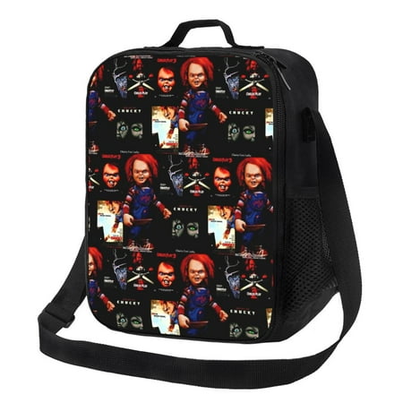

Bride of Chucky Lunch Bag Cartoon Thermal Bag Insulated Pack Reusable Tote Bag for Portable Waterproof Cooler Bag Leak-Proof Lunch Storage Bag Snacks Bag for Outdoor Hiking