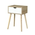 thumbnail image 2 of Side Table With 1 Drawer And Rubber Wood Legs | Mid-Century Modern Storage Cabinet, 2 of 8
