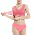 thumbnail image 1 of Soutiens-gorge Confortables Femme Soutien-Gorge à Enfiler Caractéristique Col en V Soutien-Gorge Sans Armatures Style W-1464 Rouge-A 3TG, 1 of 6