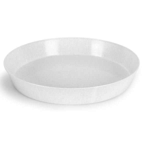 Austin Planter 7 inch(5.5 inch Base) Plant Saucer Single White Granite Colored Polypropylene Made in USA