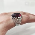 thumbnail image 7 of Red Garnet Ring, Silver Jewelry, 925 Silver Ring, Father's Day, Rose Cut Garnet Ring, January Birthstone Ring, Heavy Mens Ring, Spiritual Healing Gemstone, Christmas, Designer Mens Ring, 7 of 7