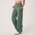 thumbnail image 2 of Yoga Pants Women Wide Leg With Pockets High Waist Stretch Casual Sweatpants Loose Comfy Palazzo Stretch Trousers, 2 of 7