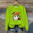 thumbnail image 2 of Sriper Halloween Sweatshirts for Women, Cute Spooky Coffee Graphic Pullover, Loose Fall Tops, Themed Outfits, Casual & Festive Seasonal Wear Cute Para Mujer Mint Green 3X, 2 of 8